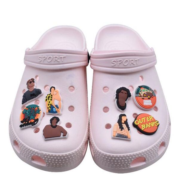 

cartoon hole shoe charms clog charm garden shoecharms buckle anime theam shoe accessories button, White;pink