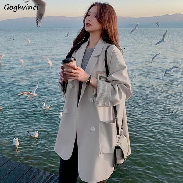 

pants blazers women loose solid leisure fashion elegant spring harajuku korean style preppy allmatch simple streetwear vintage, White