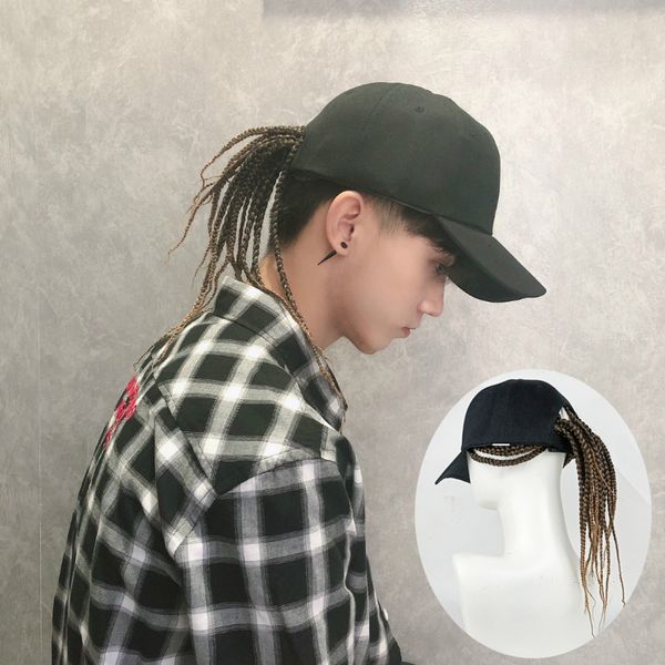 

ball caps summer lady men baseball cap hat with dreadlocks hip hop punk hair motorcycle universal personal shape 230421, Blue;gray