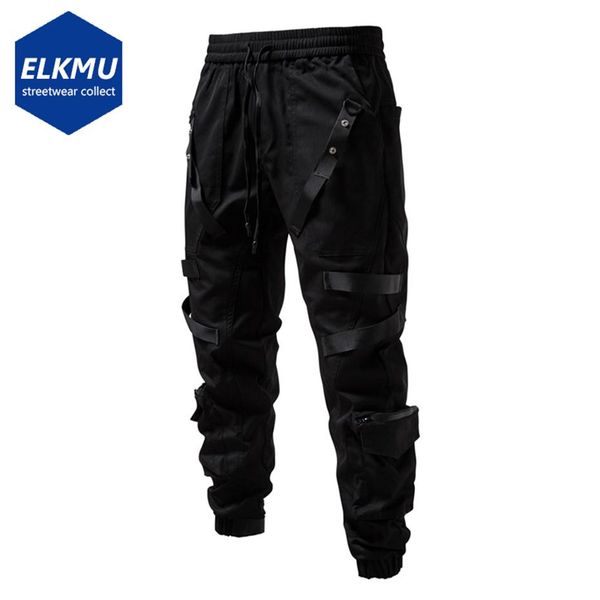 

pants fashion ninja pants techwear bandage zipper pockets cargo pants joggers men black hip hop streetwear trousers
