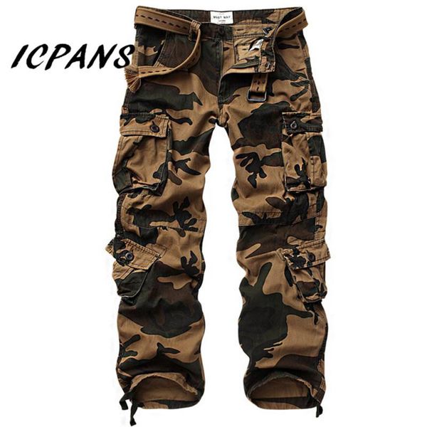 

pants military men trousers camouflage work cargo pants men casual pant baggy men's cargo pants size 40 42 44 clothes men, Black