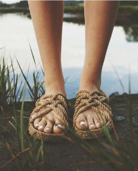 

gladiator rope sandals for women men summer shoes natural beach sandals slides flip flops handmade beige9484092, Black