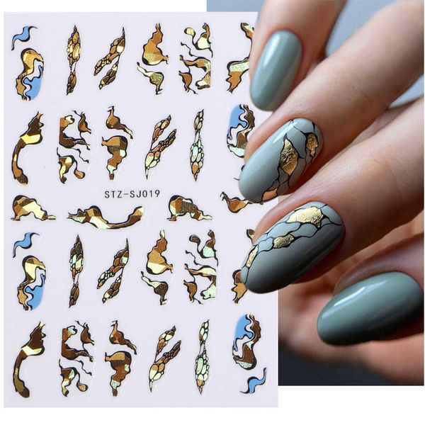 

stickers decals geometric lines nails stickers laser gold bronzing slider design abstract fun spring and winter nail foils decoration lastzs, Black