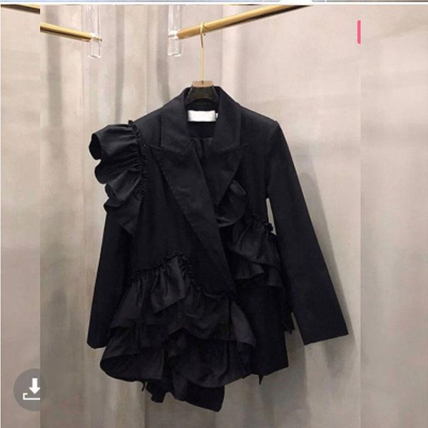 

pants superaen spring new fashion korean style uffle stitching new design casual black jackets for women blazer, White