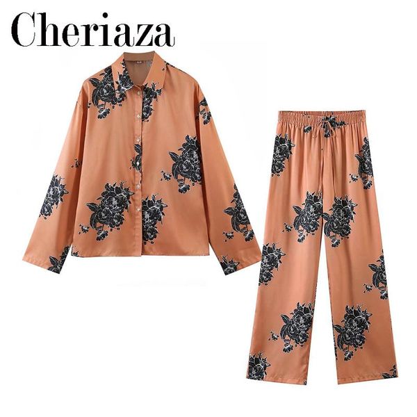 

pants fashion summer 2022 woman black flowers printing shirt long sleeves button blouse chic office lady vintage blusas mujer, White