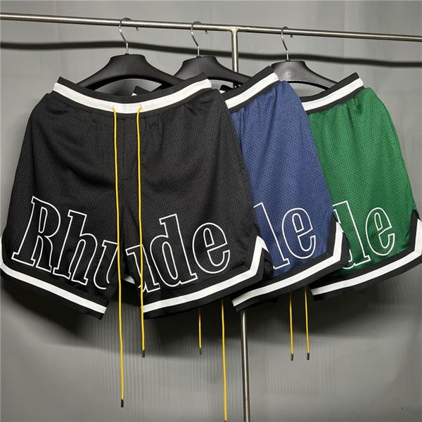 

2022ss mesh shorts men women yellow drawstring shorts breeches291s