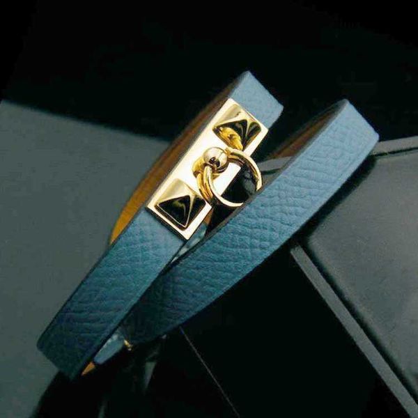 

hermm elegant jade bangle bracelet 56 jewelry cross pattern double loop small rivet narrow gold buckle silver x3nq, Black