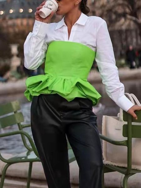 

tanks puwd retro women green tube cascading ruffles short 2022 spring fashion solid streetwear slim female chic blouse, Black;white