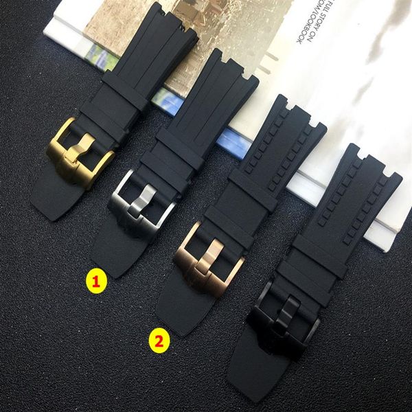 

28mm black nature rubber silicone watchband men watch band for strap for belt offshore oak on311u, Black;brown