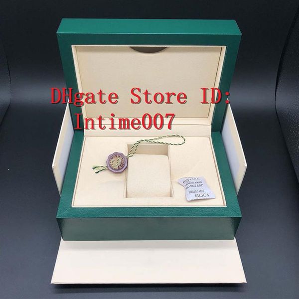 

quality dark green watch box gift case for rolex watches booklet card tags and papers in english swiss watches boxes310t, Black;blue