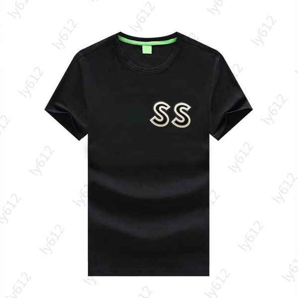 

black sprots mens t-shirts spring summer designer classic luxury fashion casual loose fit brand pattern logo print design round neck cotton, White;black