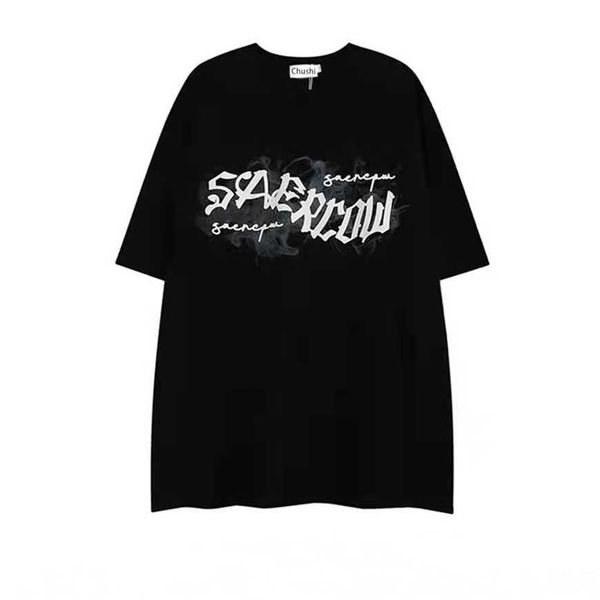 

32% off american short sleeved men's ins trendy street hip-hop loose fitting couple pure cotton t-shirt, White;black