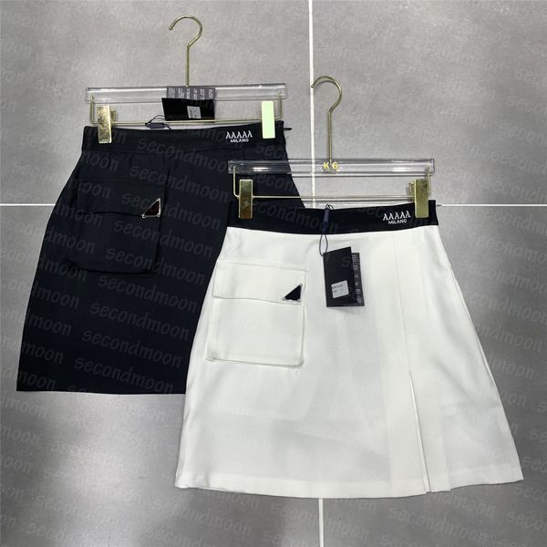 

metal badge skirts women elastic waist skirt summer casual breathable skirt designer straight skirt, Black;pink