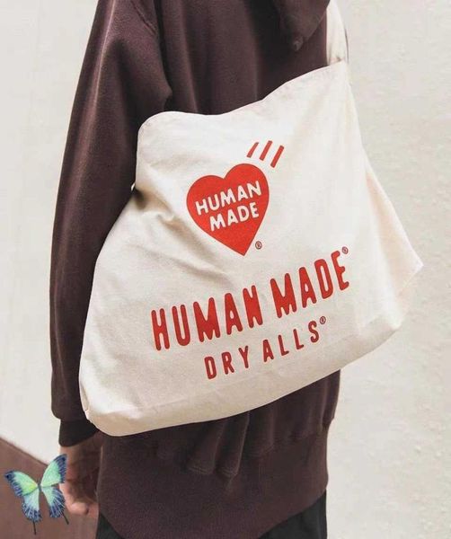 

evening bags human made tshirt hand bag canvas humanmade handle bag shopping bag t2209279436885