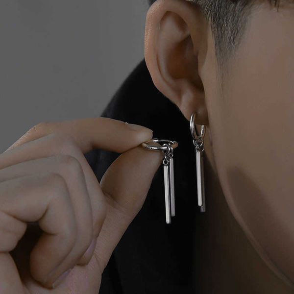 

charm silver color personality long pendant earring men women earrings square stick earrings cool statement earring pendientes aa230421, Golden
