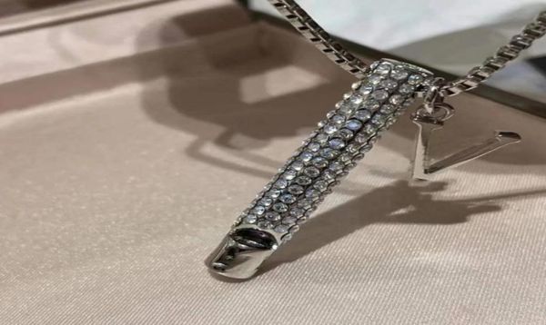 

2023 new fashion trend whistle letter necklace titanium steel inlaid rhinestone whistle pendant nonfading necklace no box4761171, Silver