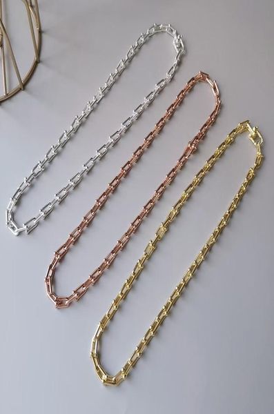 

memnon jewelry 925 sterling silver chain necklaces for women ushaped graduated link necklace with rose gold color whole1944906