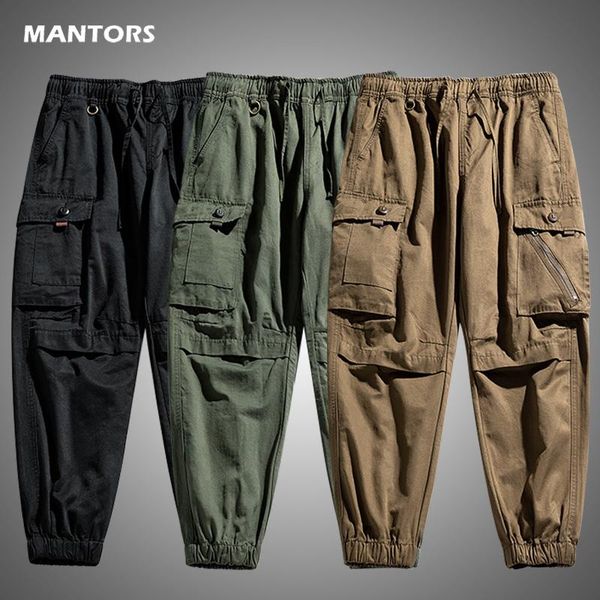 

pants joggers cargo pants for men casual hip hop multipocket mens trousers sweatpants streetwear 2022 solid color harem pants men, Black
