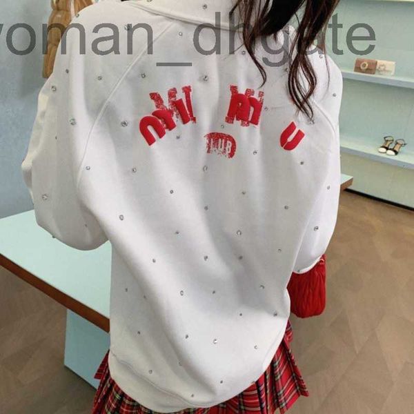 

women's hoodies & sweatshirts designerfashion women sweater diamond embroidery sweatshirt miu designer coat oversize hoodie bq8r, Black