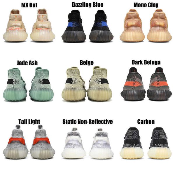 

2023 yeezzys women mens running shoes bone dazzling mono beluga reflective mx oat rock blue black static reflective jogging walking trainers