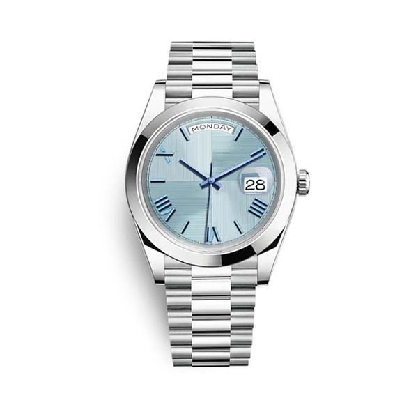 

mens watch luxury automatic mechanical 40mm watch mens 316l stainless steel strap 2813 watch send friends gift party waterproof, Slivery;brown