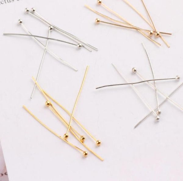 

1000pcslot gold silver silver tone rose gold plated metal ball head pins 20mm ballpins3361881