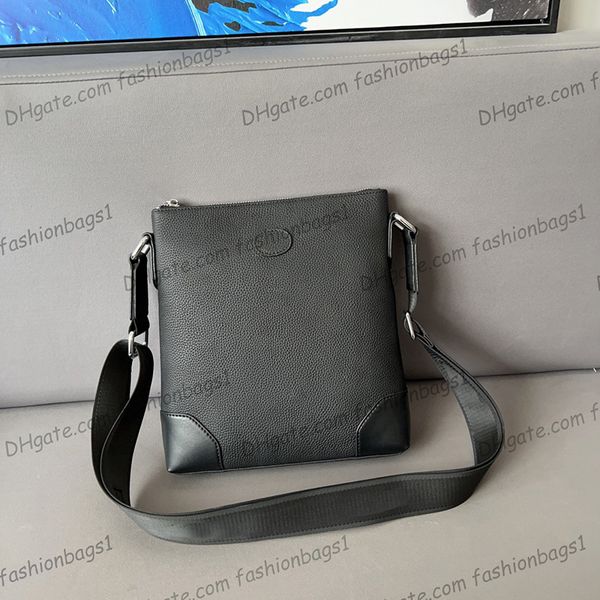 

mens black calfskin shoulder bags nylon adjustable shoulder strap crossbody handbags classic versatile luxury designer genuine leather brief