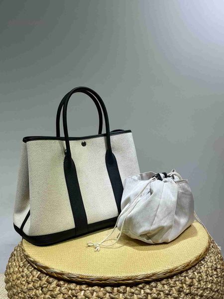 

designer herbag garden party evening genuine leather one shoulder crossbody tote canvas cowhide handbag large capacity shopping bag n94f