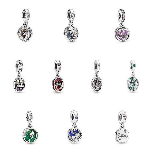 

925 sterling silver mermaid fox loose beads pandora diy bracelet, Black