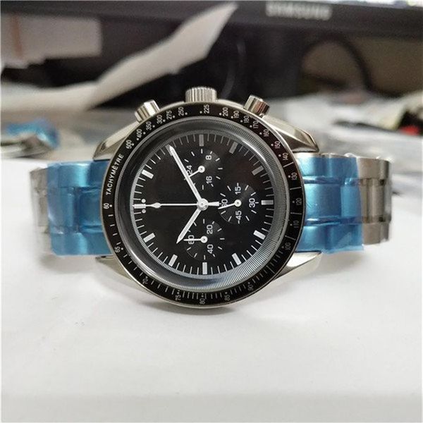 

quality classic man watch male clock stainless steel quartz satch man's wristwatch fashion chronograph watches om03223e, Slivery;brown