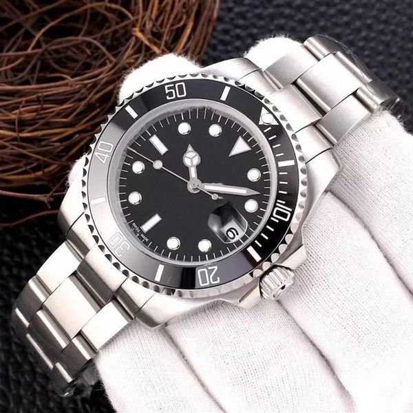 

mens watches automatic mechanical ceramics watches 41mm full stainless steel gliding clasp swimming wristwatches sapphire luminous297i, Slivery;brown