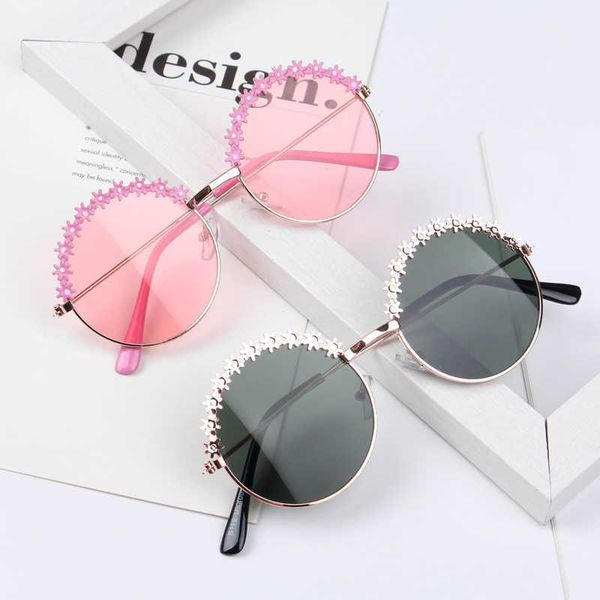

other fashion accessories fashion kids sunglasses polarized metal frame sun glasses girls boys flower childrens mirror baby eyeglasses uv400, Silver