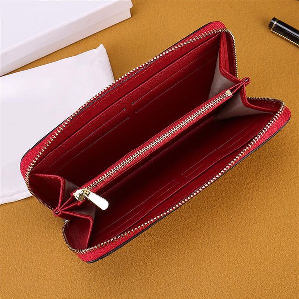 

whole 8 color new men women's handbags purses european and american style with box wallet273k, Red;black