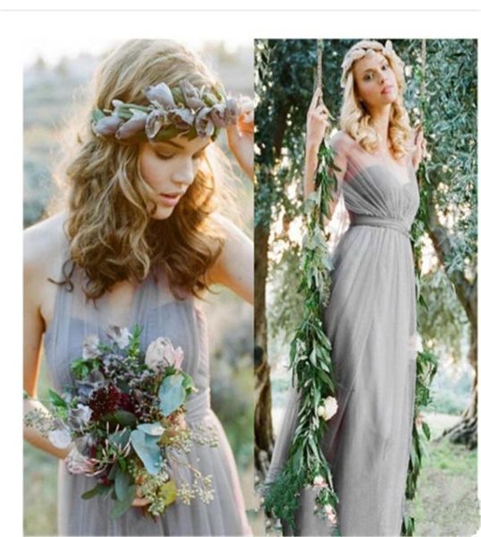 

multiple method wears grey long bridesmaid dresses flow chiffon summer rose blush bridesmaid formal prom party convertible d7662511, Blue;red