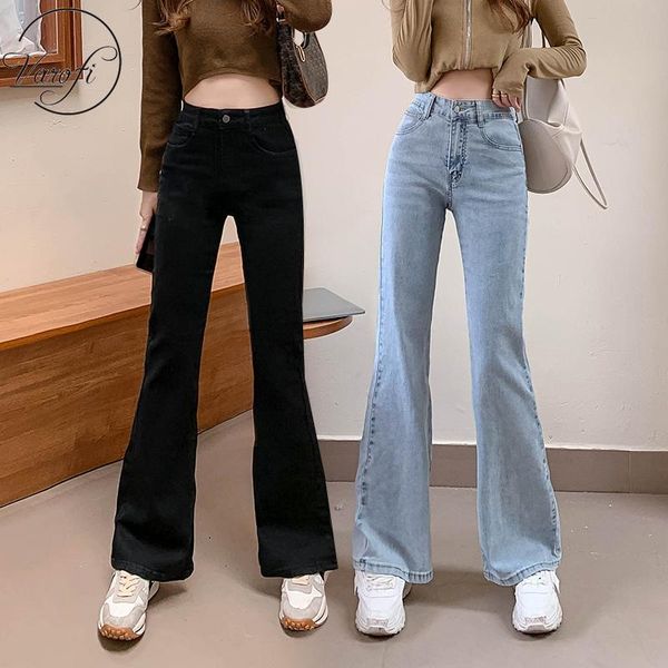 

jeans varofi high waist stretch mini flared jeans for women super stretchy jeans black pants mom jeans vintage jeans y2k jeans, Blue