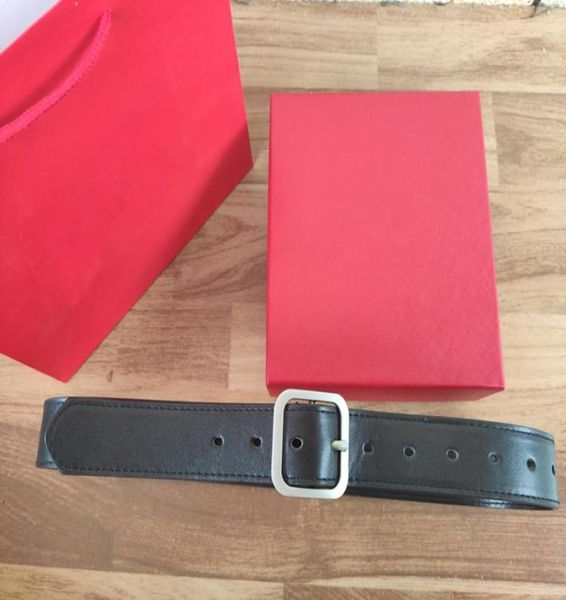 

belt new fashion black and brown smooth belts needle buckle belt mens womens belt ceinture for gift with red big box 8987469, Black;brown