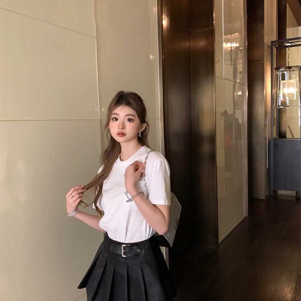 

36% off family spring/summer new cute reduced age rabbit embroidery slim short sleeve t-shirt, White