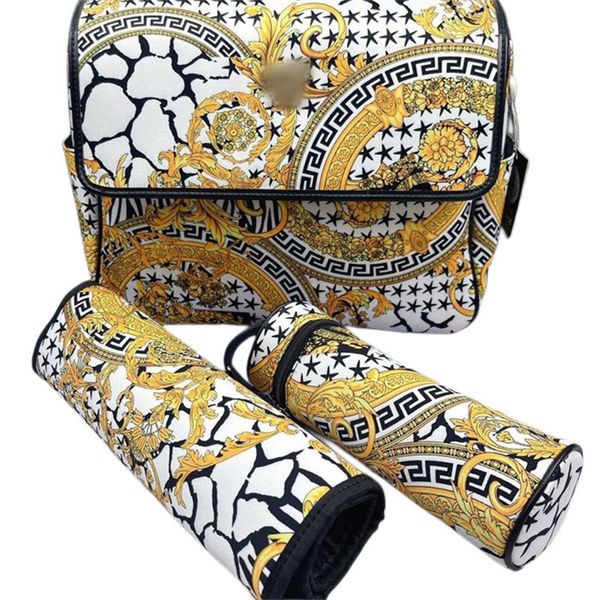 

mom baby diaper bag 3-piece set paris female designer print multifunctional fashion zipper & hasp one shoulder bag mom and girl's gift