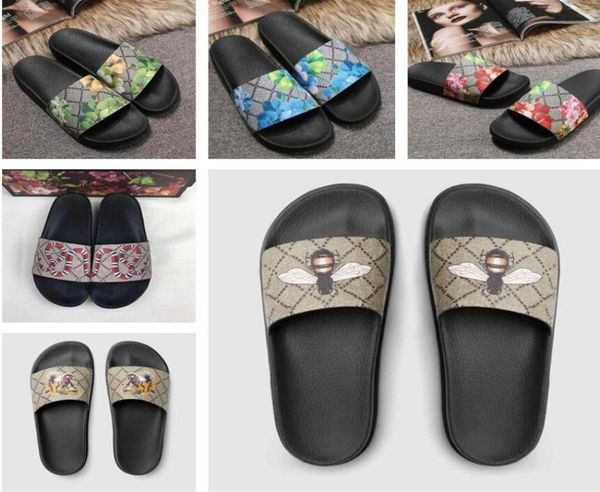 

2021 fashion mens womens summer sandals beach slippers ladies flip flops loafers slides shoes with box dust bag9759283, Black