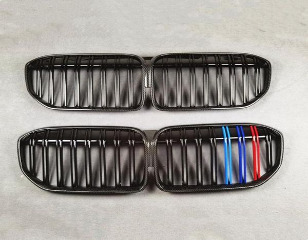 

1 piece front grilles for bmw 7 series g11 g12 carbon pattern abs material glossy m color car bumper grille7101472