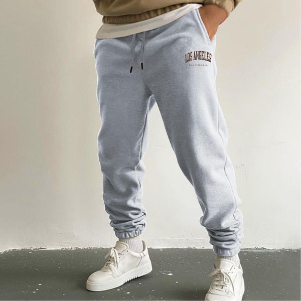 

pants m mens autumn and winter high street fashion leisure loose sports running lace up pants sweater pants trousers, Black