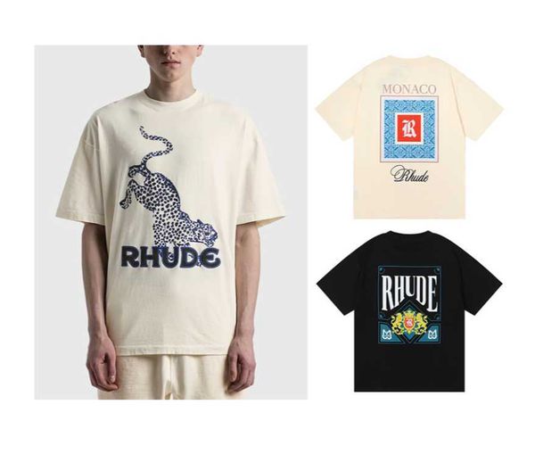

ins 23ss spring summer t shirt luxury rhude shirt skateboard mens designer t shirt women men casual t-shirt good mens tshirt us size s-xl dz, White;black