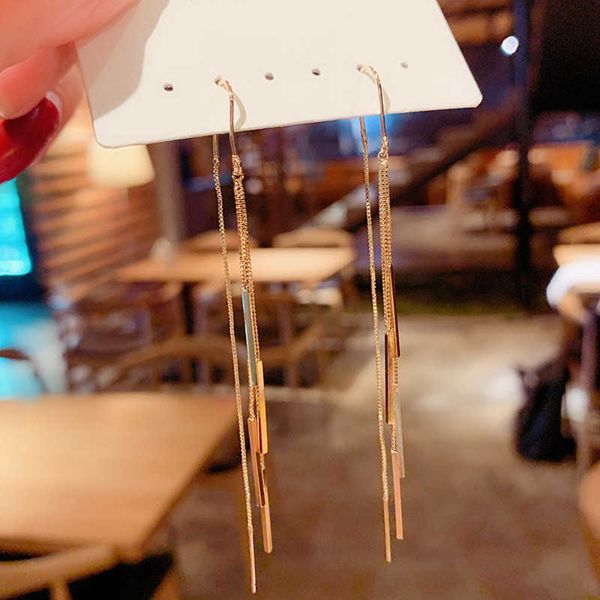 

charm trendy new south korea long tassel drop earrings temperament all-match geometric earrings popular earrings women jewelry gifts aa23042, Golden