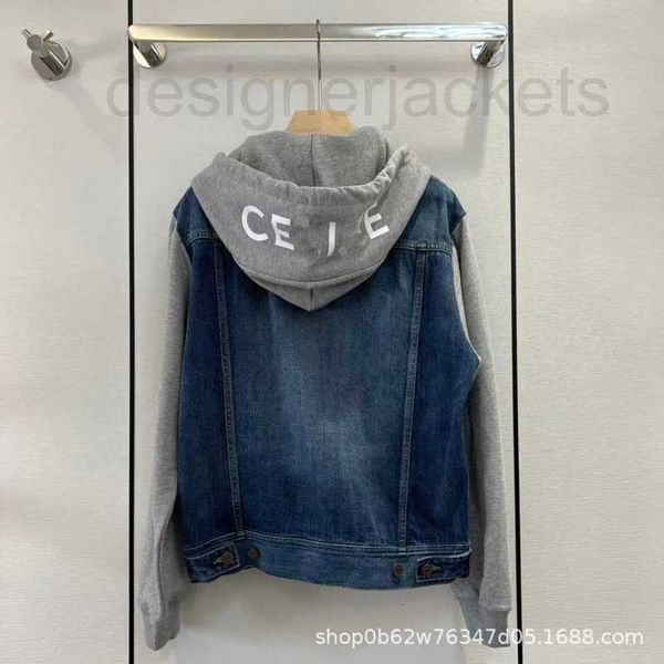 

men's jackets designer denim hooded printed drawstring patchwork sweater fake two denim jackets for both men and women dgon, Black;brown