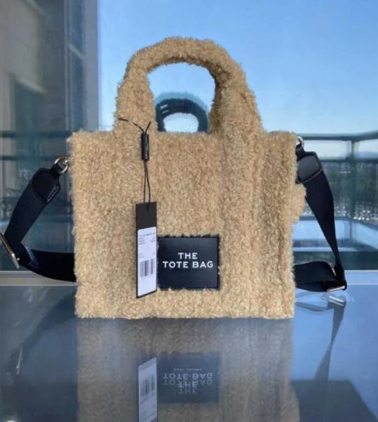 

the totes mj designer women bags mojie teddy bear wool crossbody shopping bag winter letter casual handheld shoulder handbags8905114, Red;black