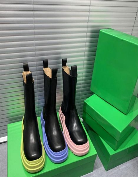

2022 latest women boots tire botega storm tires up chunky high boot real leather shoes crystal outdoor martin chaussures de design7284555, Black
