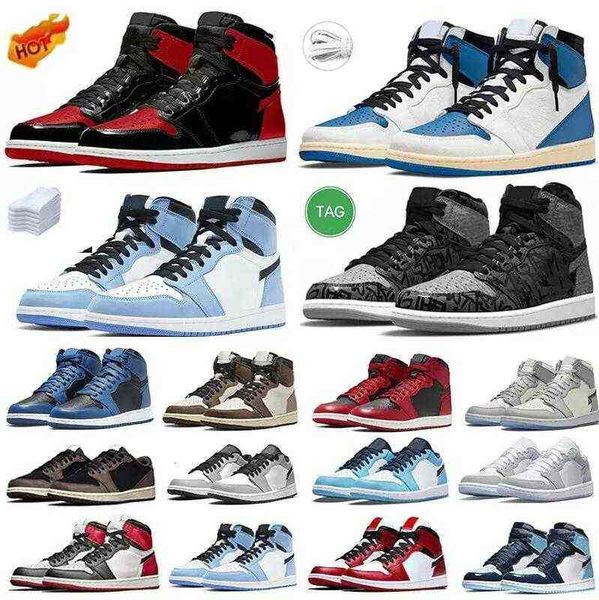 

with box jumpman 1 mens basketball shoes low 1s sneakers bred patent travis ts reverse fragment university blue unc wolf grey men women