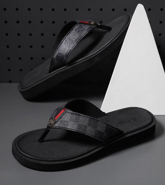 

luxury brand designer rubber slides sandals floral brocade men slipper flat bottoms flip flops mens black brown grey striped beach5275275