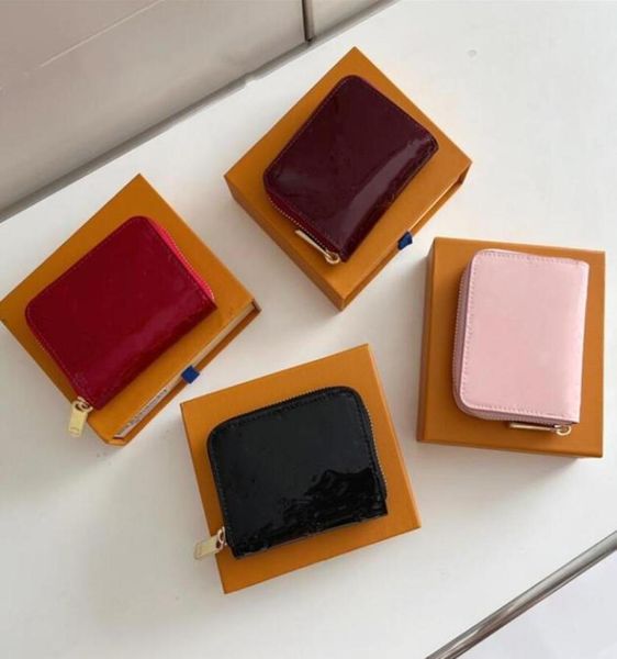 

whole patent woman wallet designer card holder women short wallets purse original box embossed patterns flowers letters7273024, Red;black