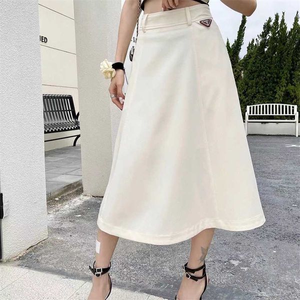 

26% off family summer new product classic triangle decoration simple and versatile waist slim a-line half length midlength skirt, Black